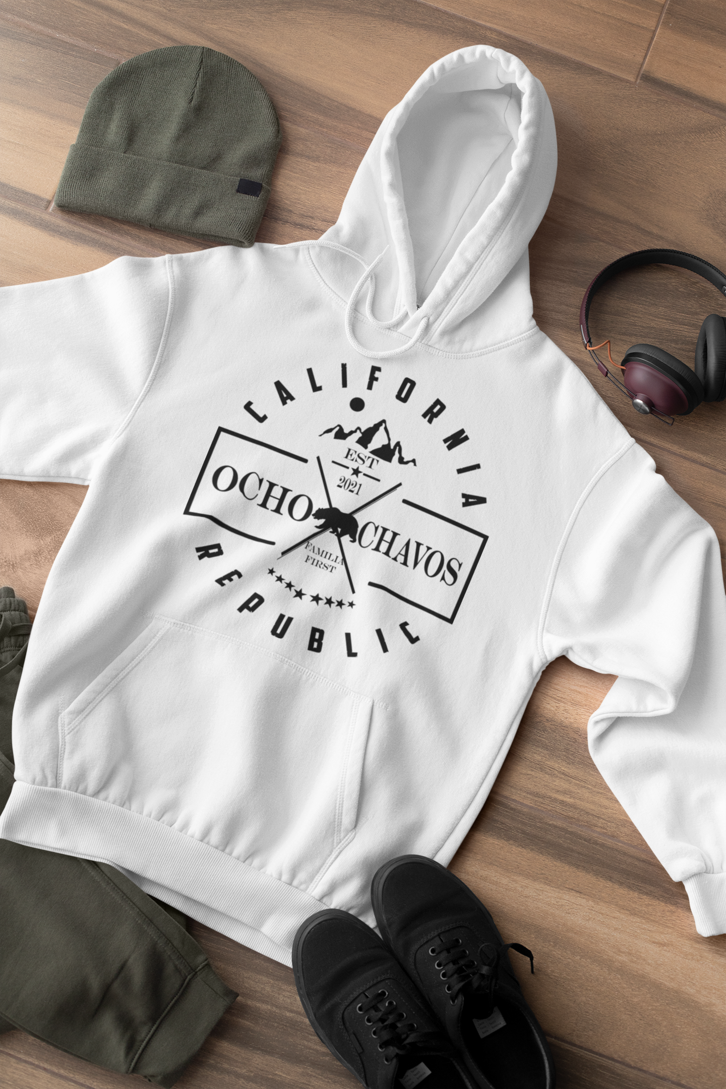 Republic Of California Herren Kapuzenpullover 'I Love Rugby' – Bequemer Sweatshirt, Verschiedene Farben