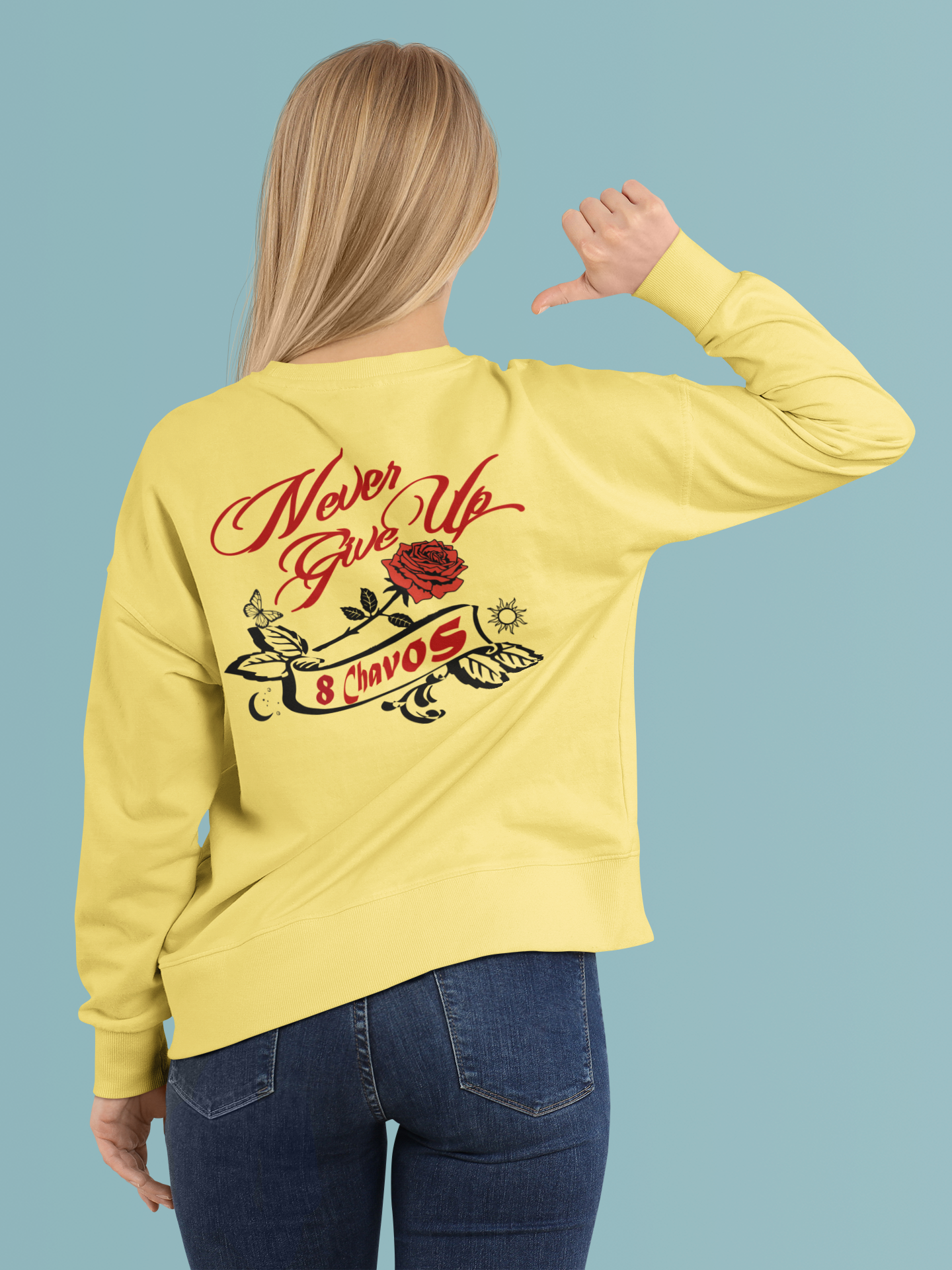 Never Give Up Pullover Sweatshirt